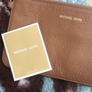 MK brown leather wallet/clutch
